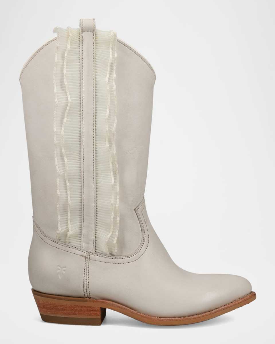 Billy Leather Ruffle Western Boots